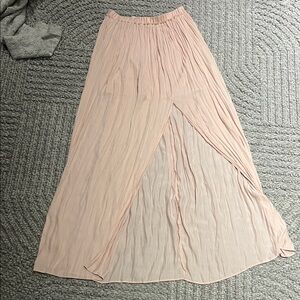 Floor length slowly light pink skirt